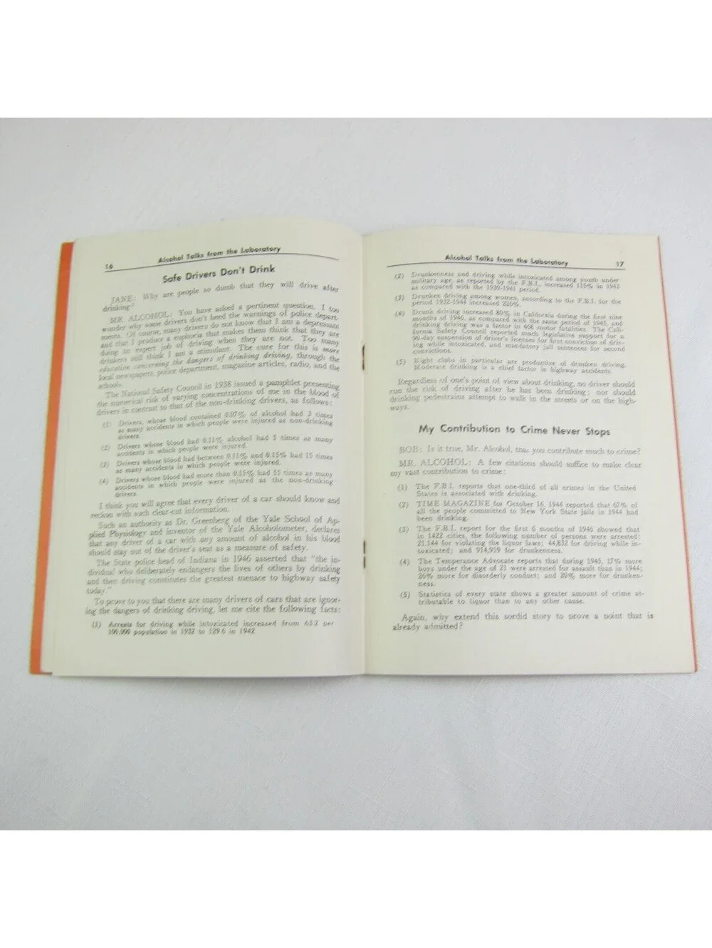 Alcohol Talks from the Laboratory by Howard E. Hamlin Michigan Temperance 1947